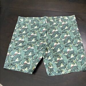 Southern Proper Green Leaf Print Shorts
